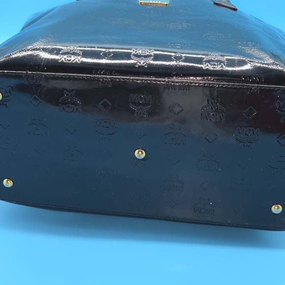 MCM Black Embossed Tote Bag - Picture 3 of 11